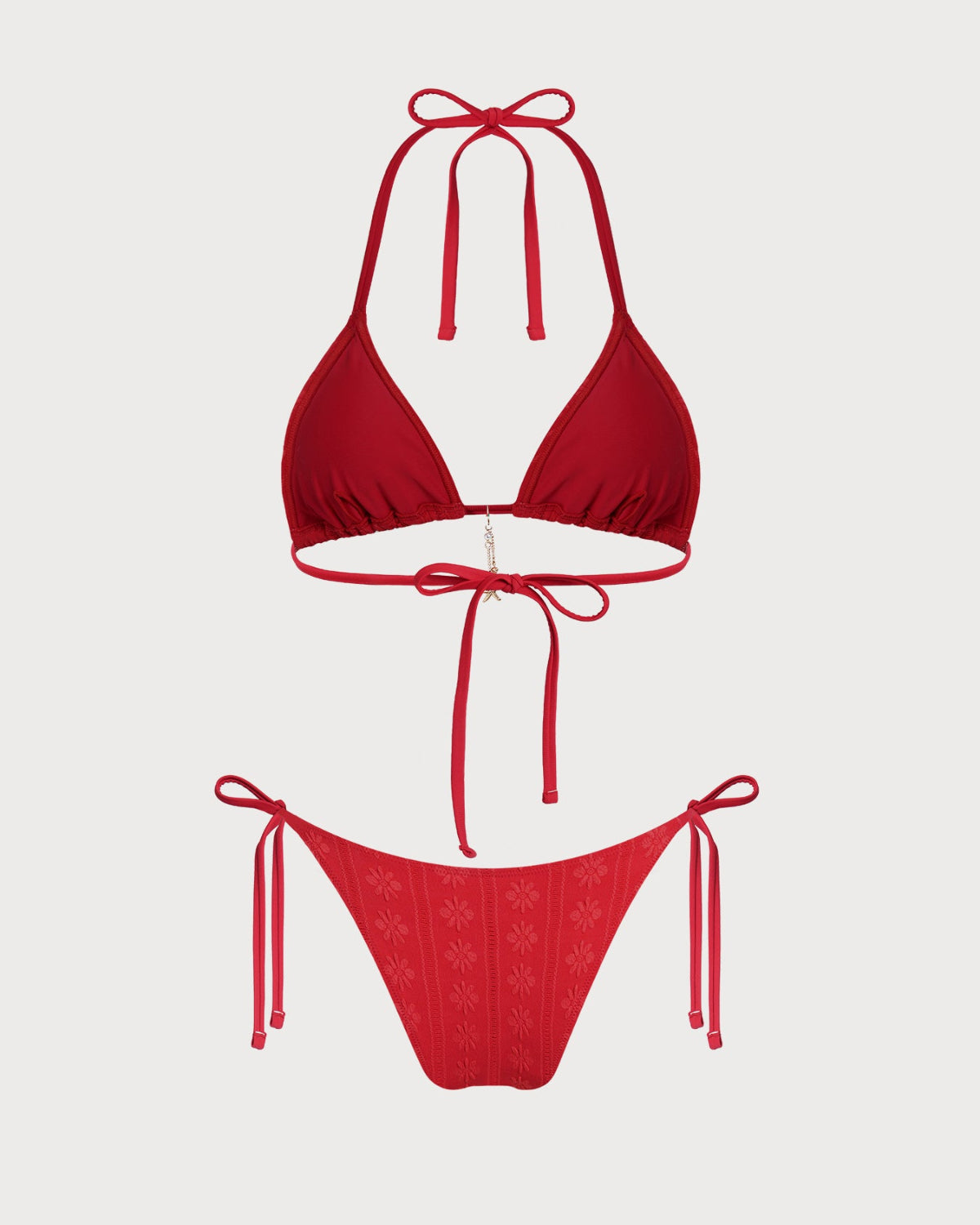 Bikini Halter de Jacquard Anudable