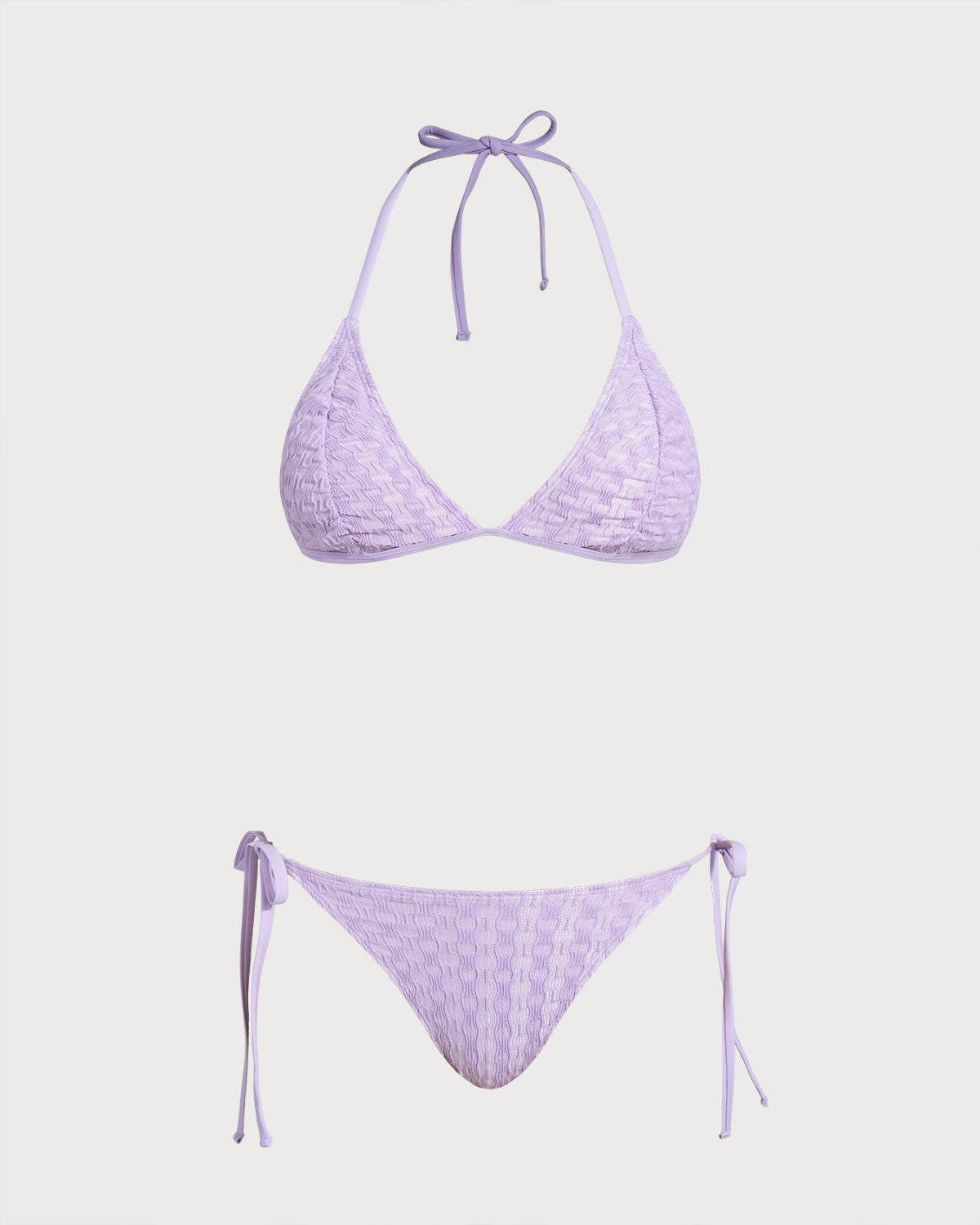 Bikini Halter Texturizado Anudable — Morado