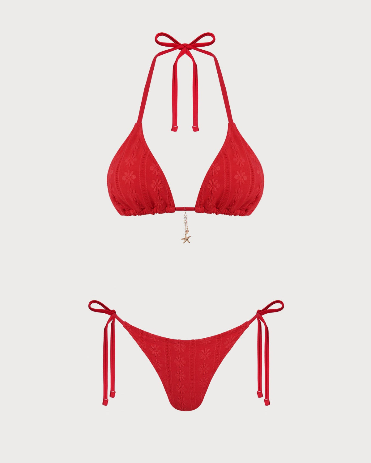 Bikini Halter de Jacquard Anudable