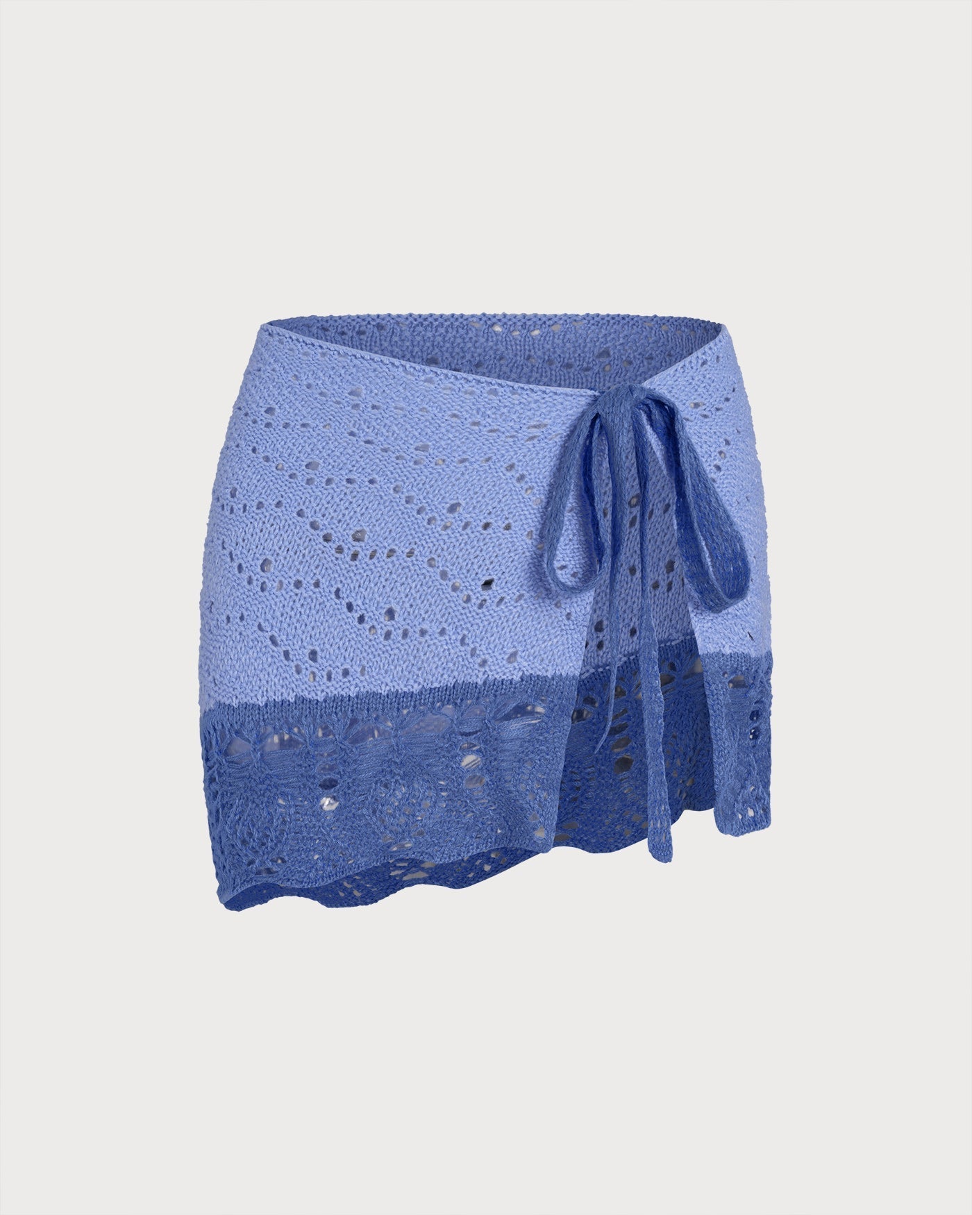 Cover-up de Crochet en Contraste — Azul