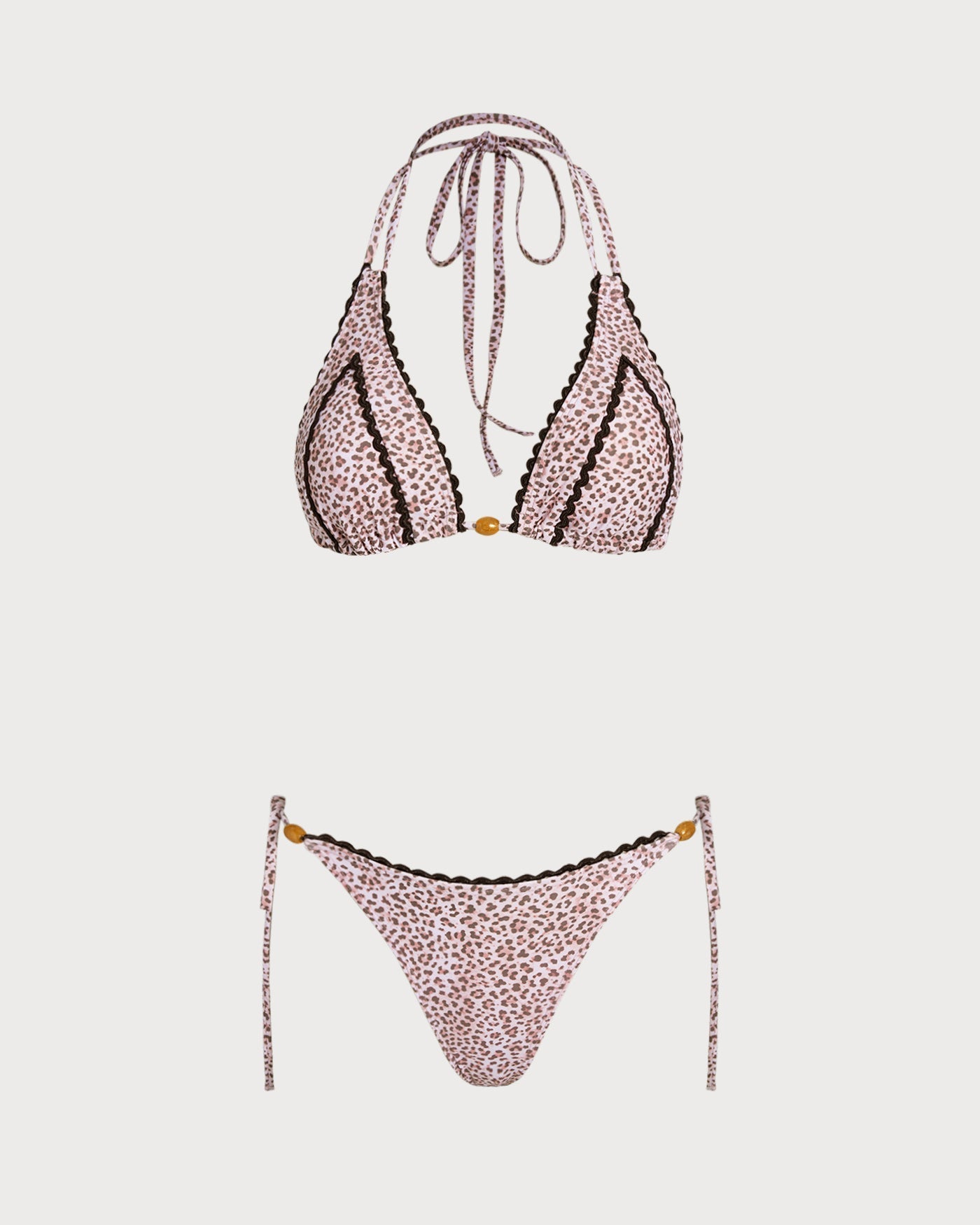Bikini Halter Estampado Leopardo