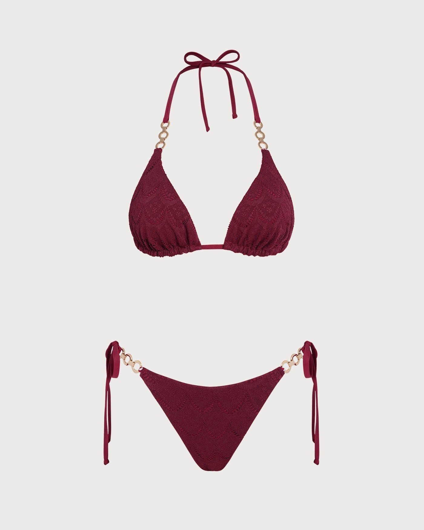 Bikini Halter Reversible Anudable — Rojo Teja