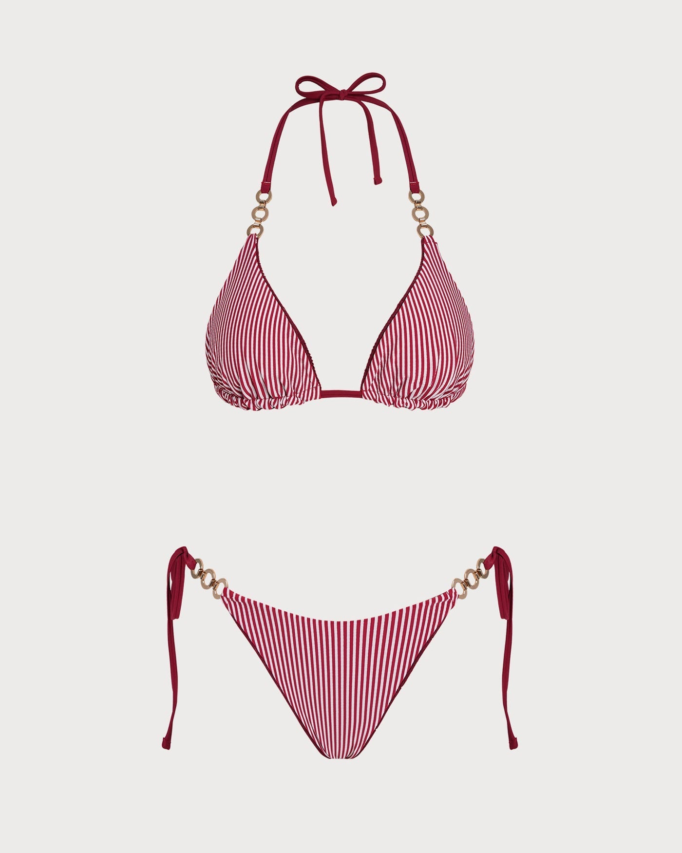 Bikini Halter Reversible Anudable — Rojo Teja