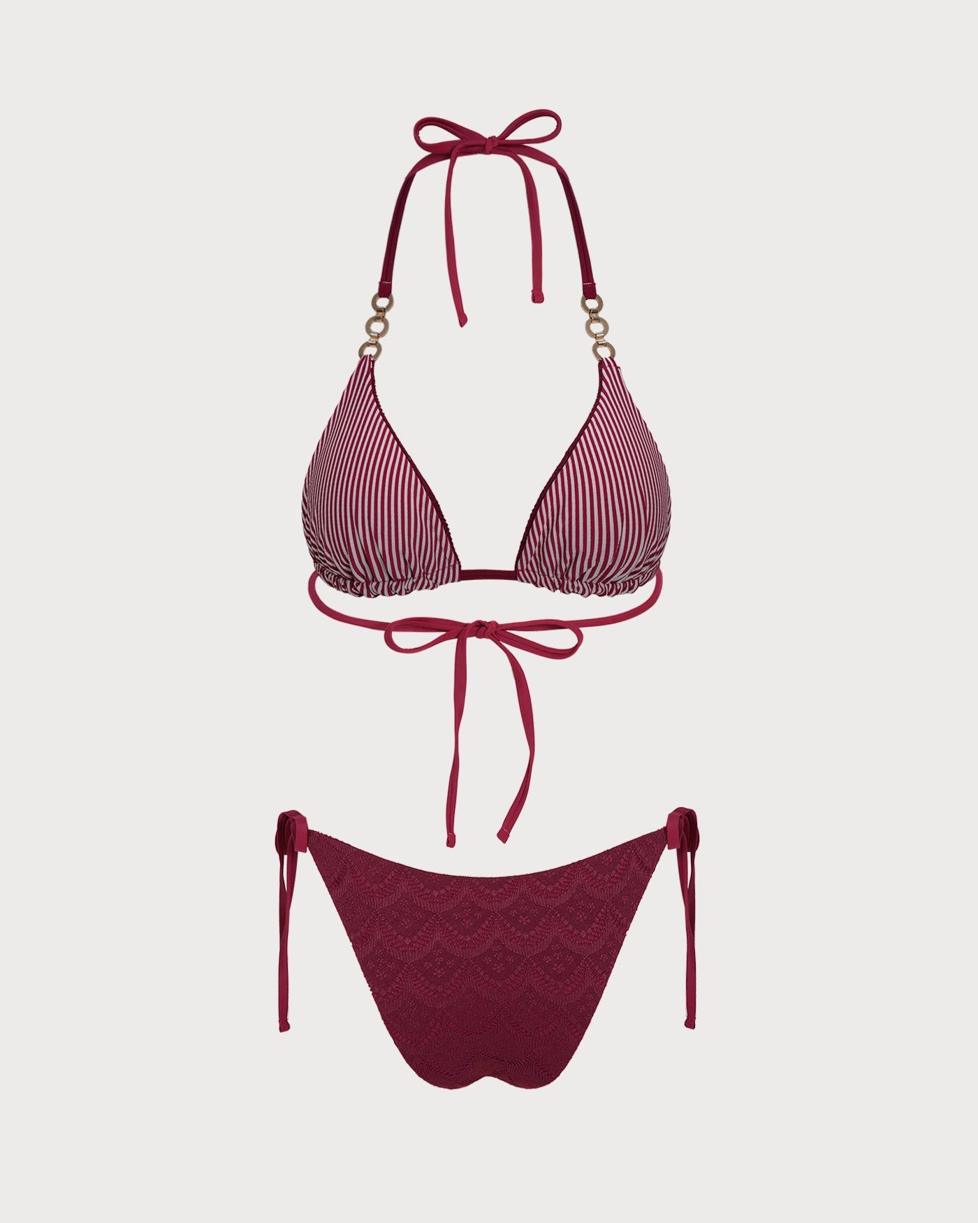 Bikini Halter Reversible Anudable — Rojo Teja