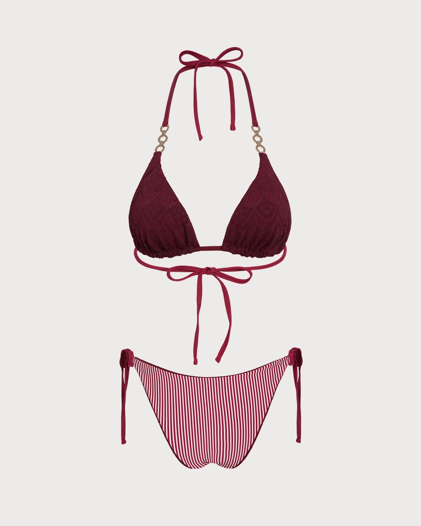Bikini Halter Reversible Anudable — Rojo Teja