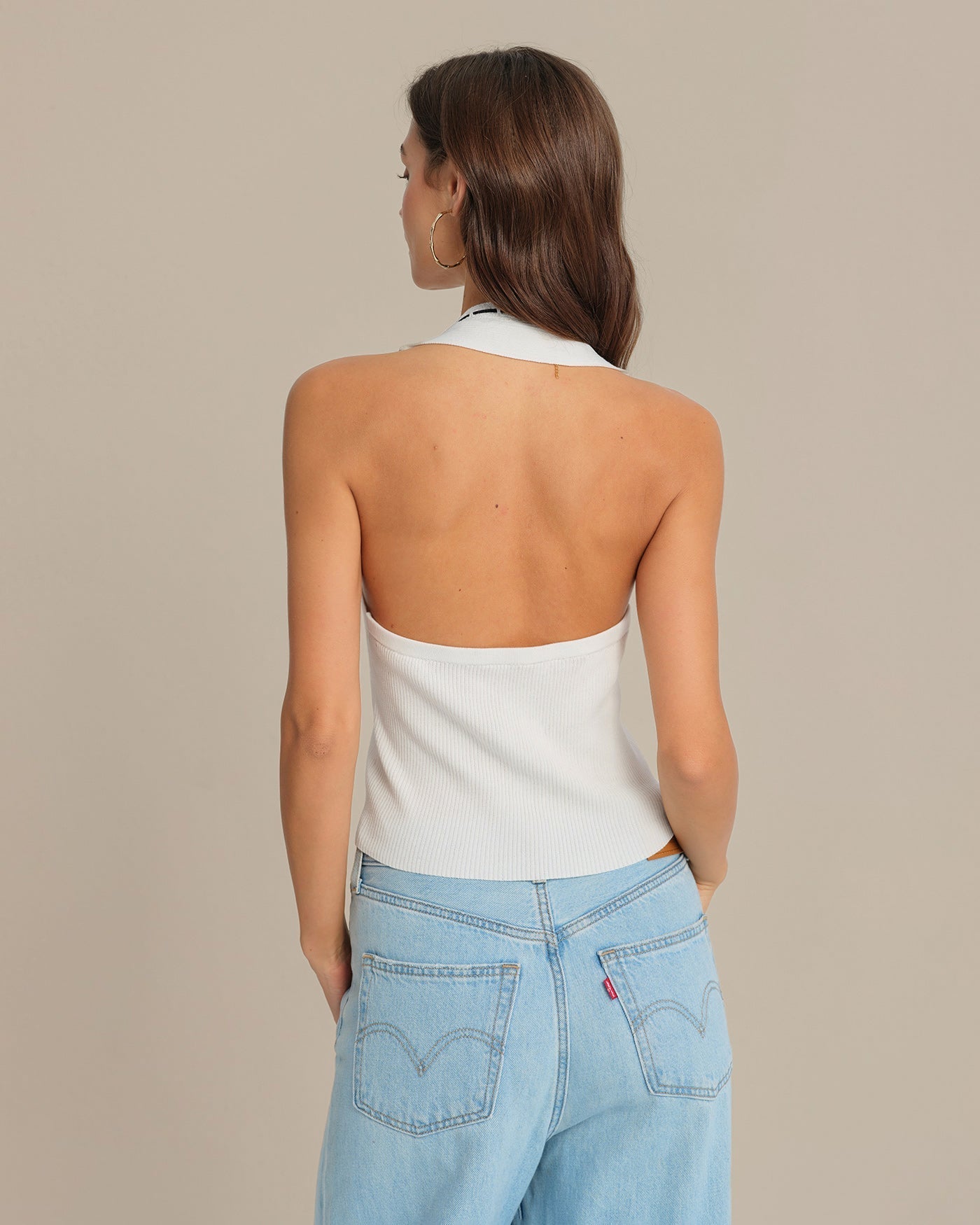 Chaleco Halter con Cordón — Blanco