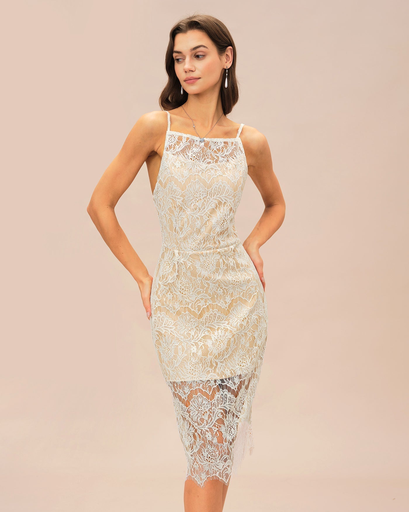 Vestido Midi Floral Texturizado — Blanco Roto