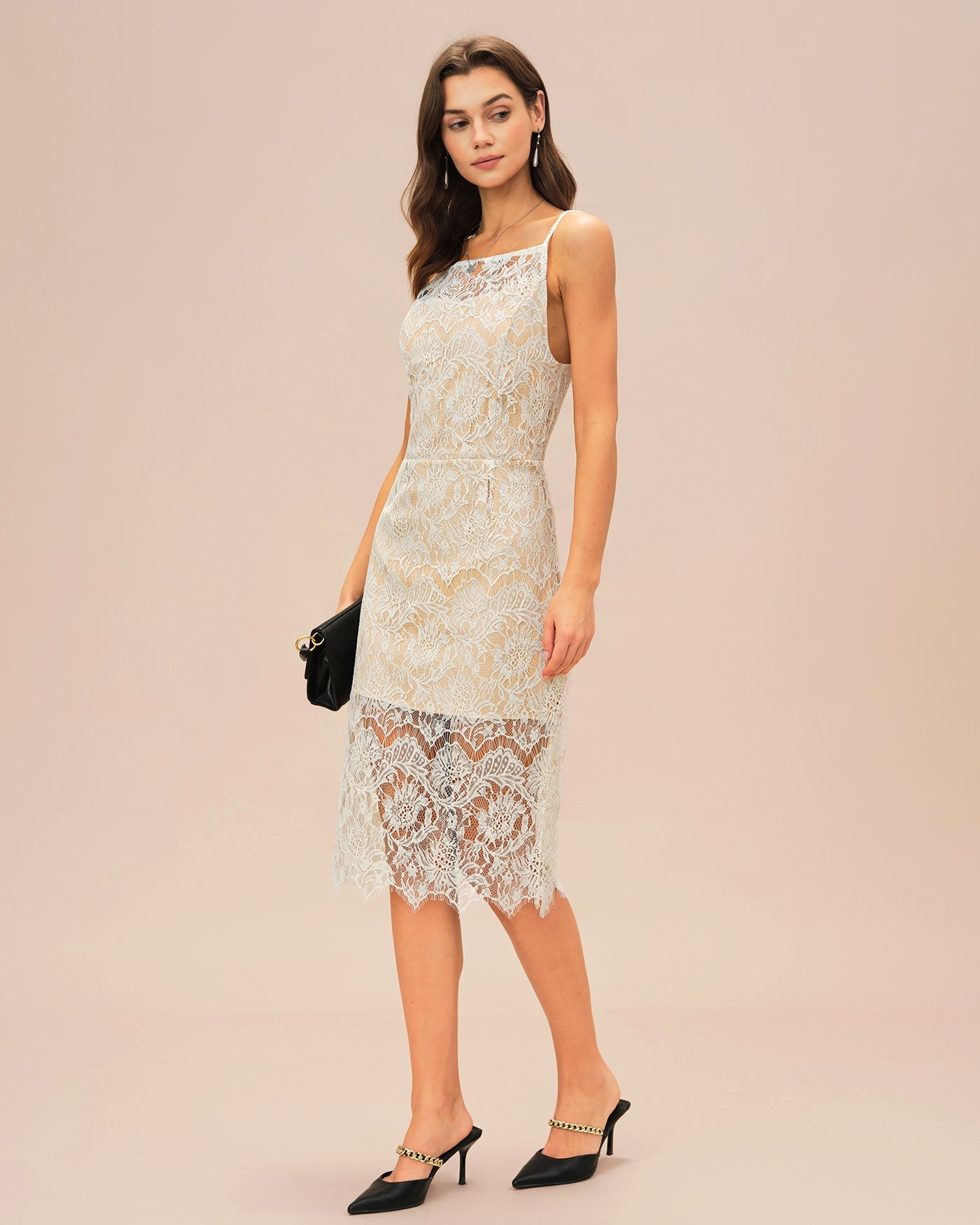 Vestido Midi Floral Texturizado — Blanco Roto
