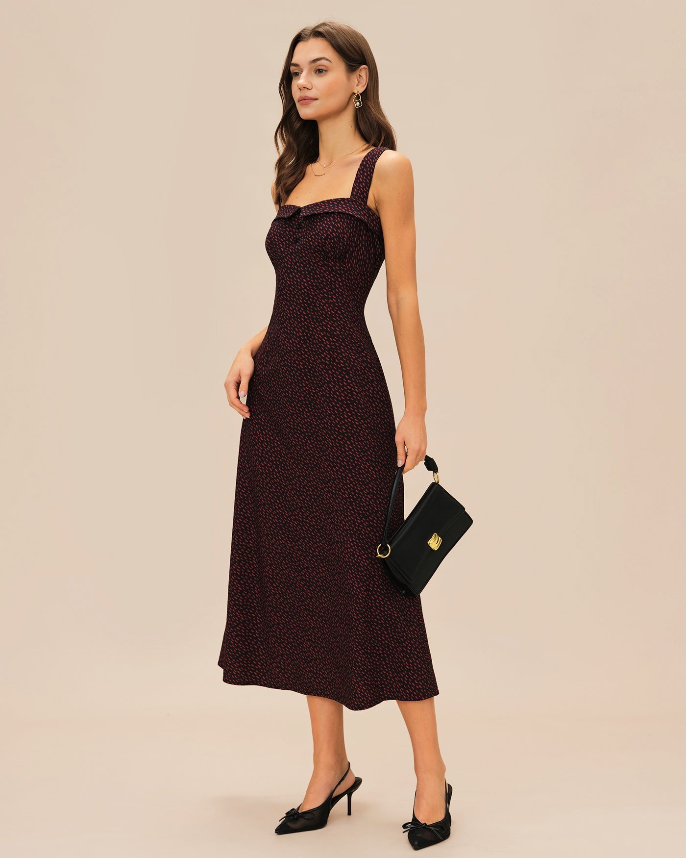 Vestido Midi Slip — Granate