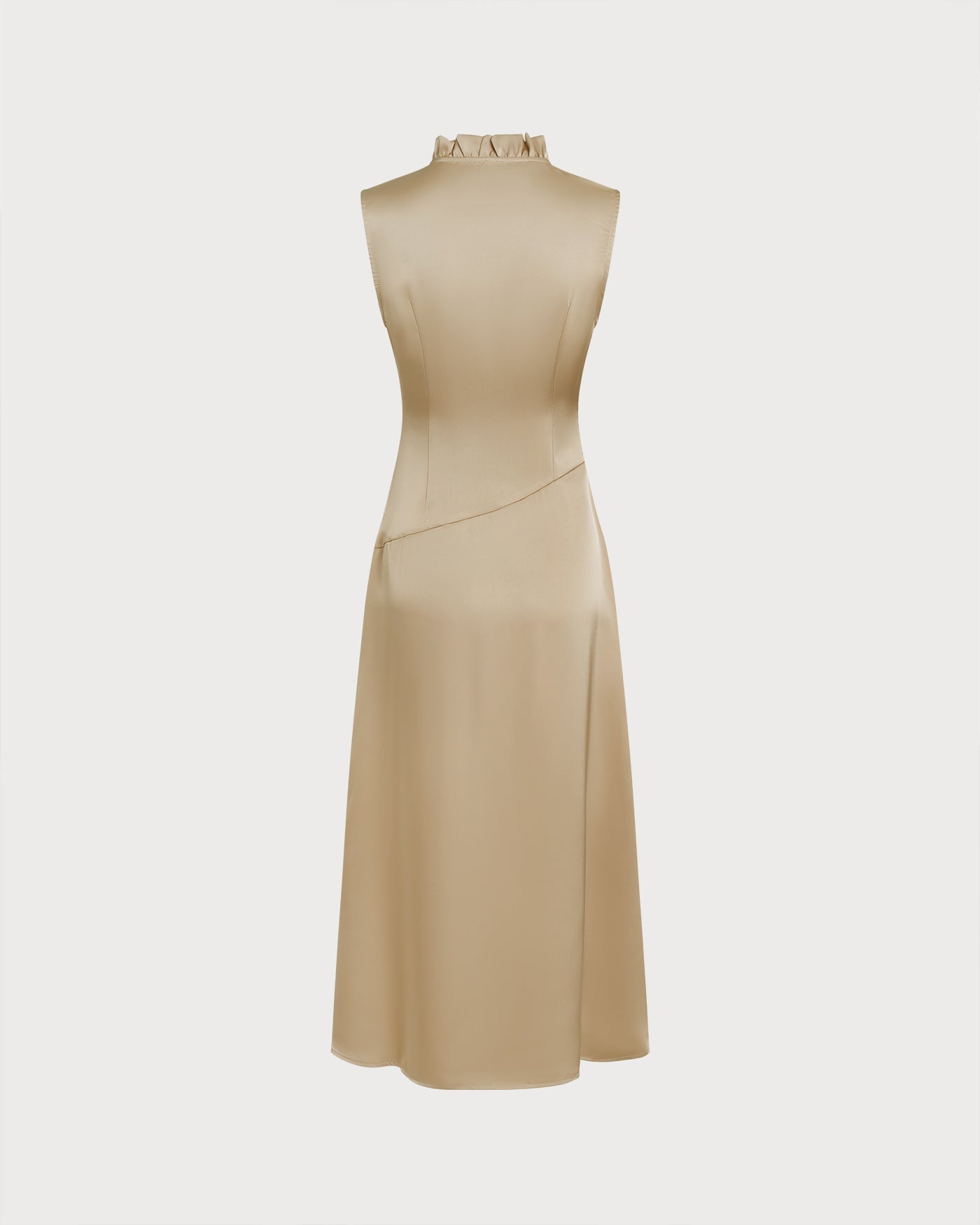 Vestido Midi con Volantes — Albaricoque