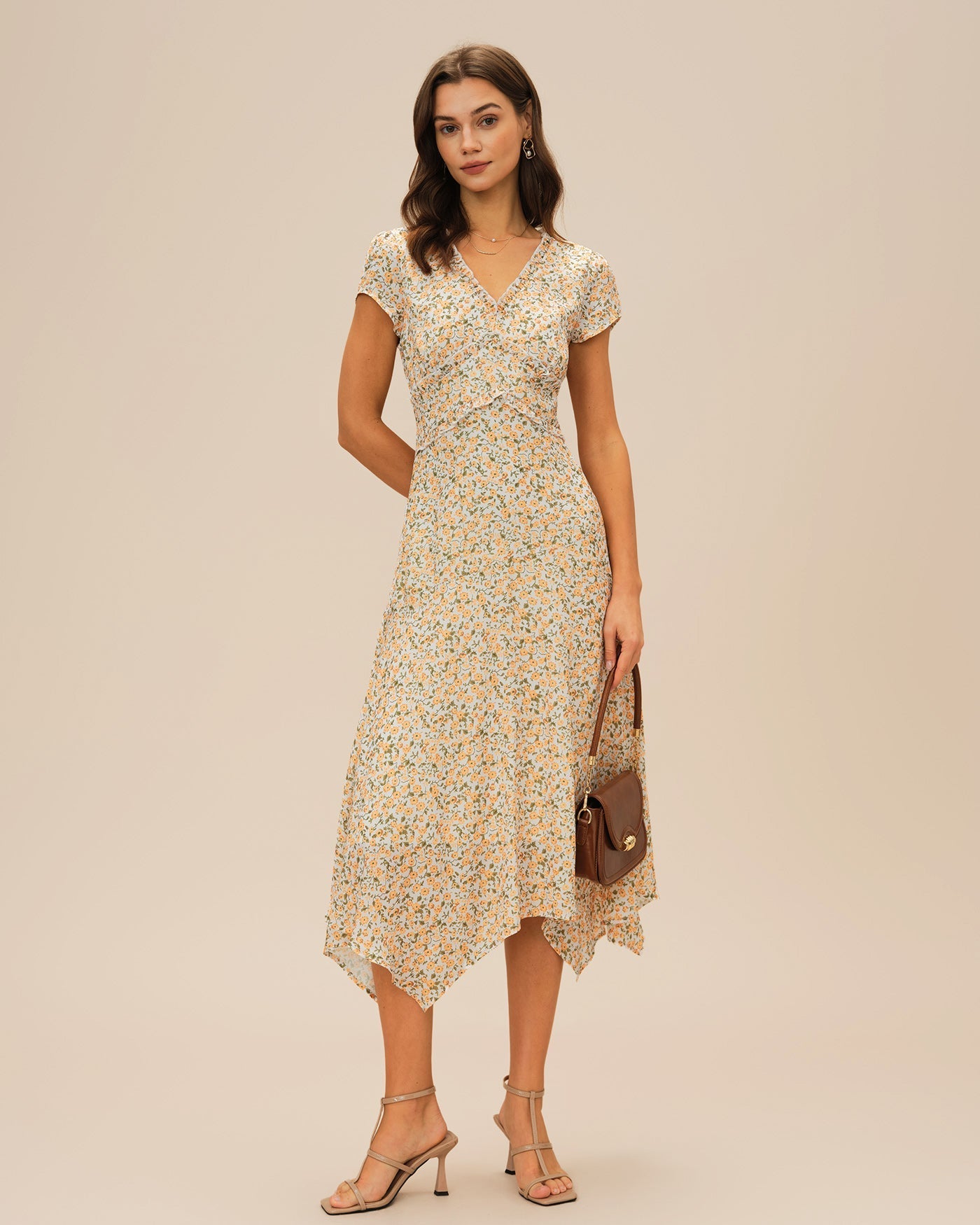 Vestido Midi Floral — Amarillo