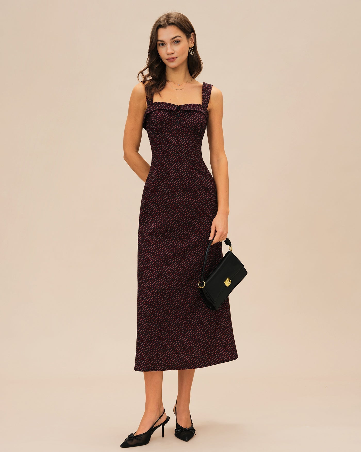 Vestido Midi Slip — Granate