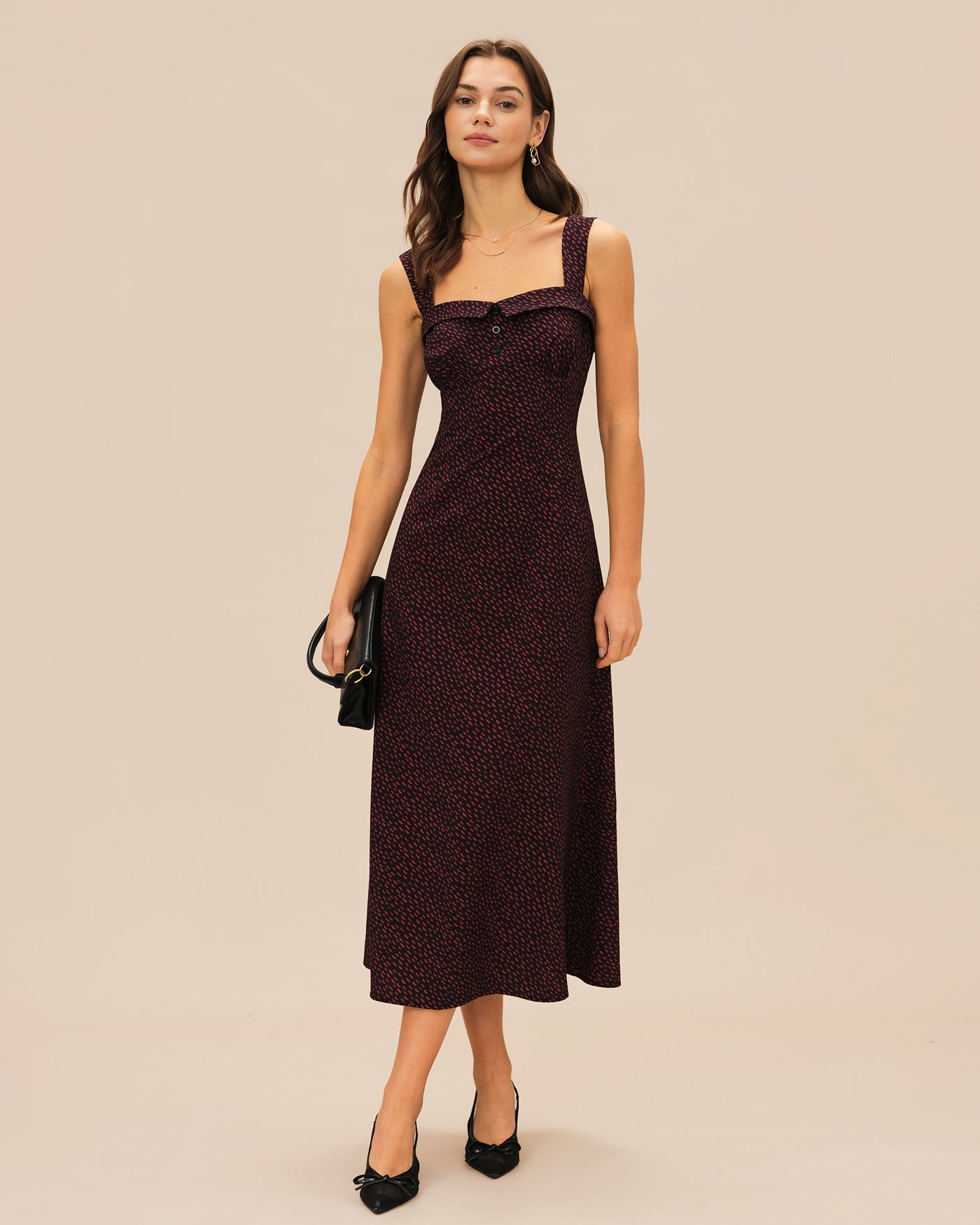 Vestido Midi Slip — Granate