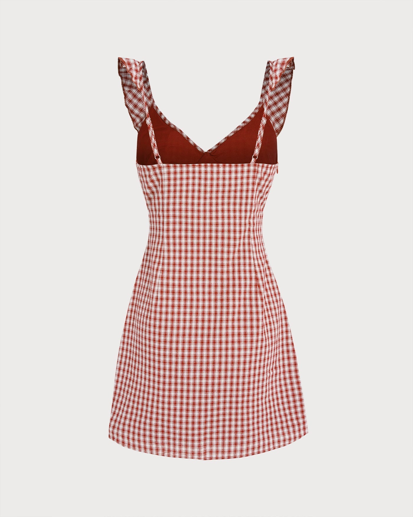 Vestido Mini Slip de Cuadros — Rojo