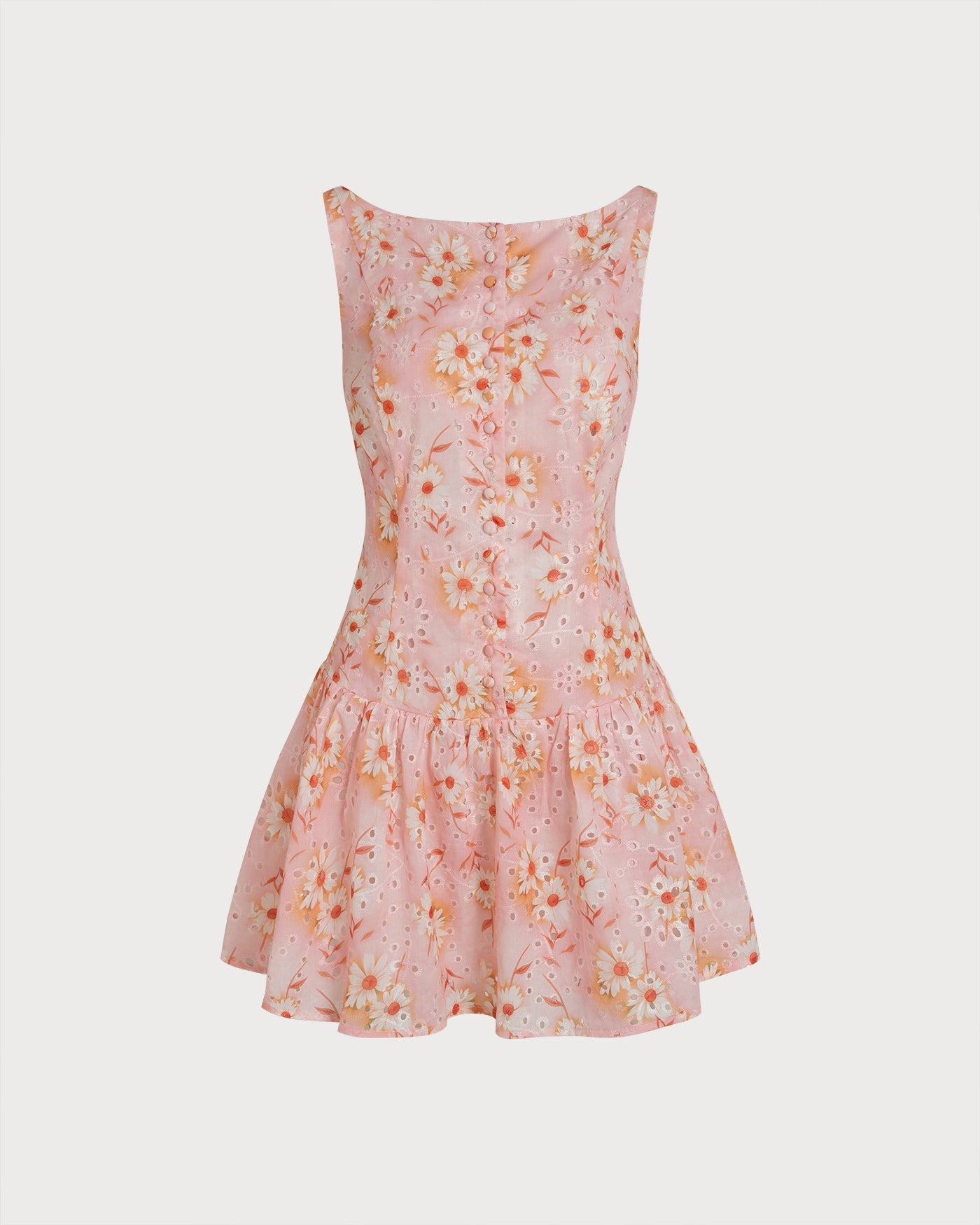 Vestido Mini Floral Bohemio Escote Barca — Multicolor