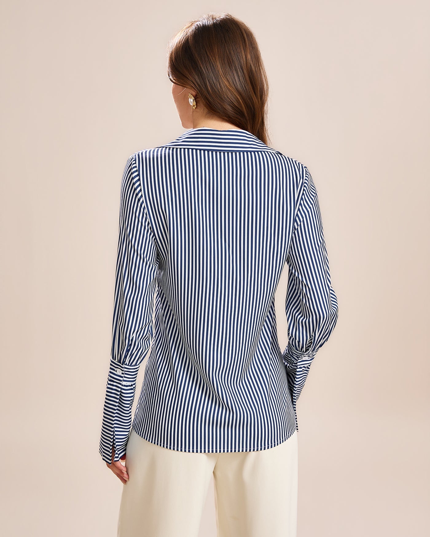 Camisa con Cuello Abotonada — Azul