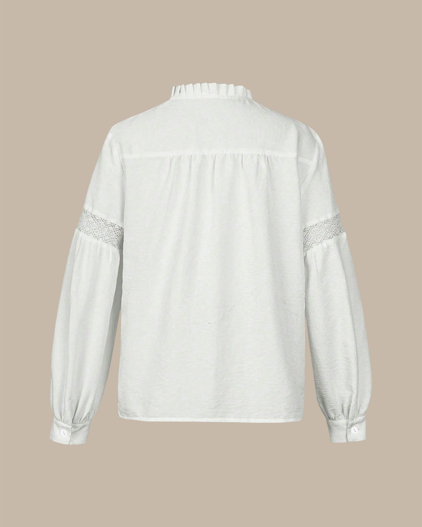 Camisa Abotonada con Volantes — Blanco