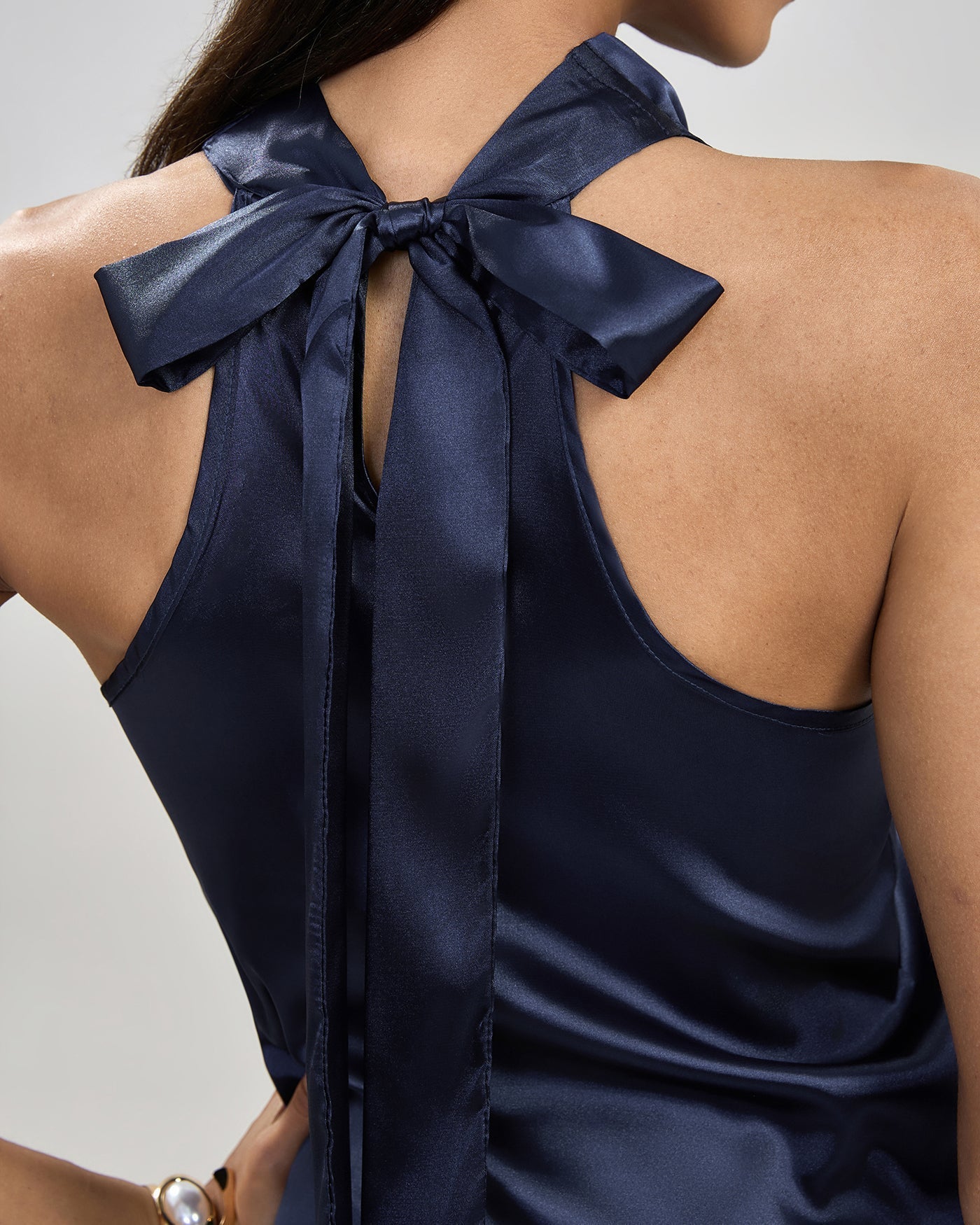 Top Halter con Lazada — Azul