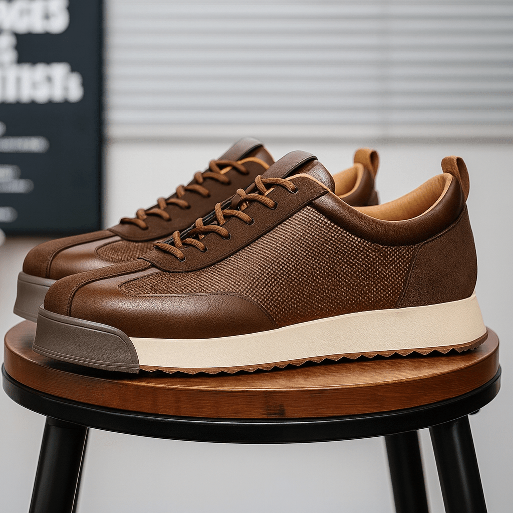 Zapatillas con cordones y suela de plataforma para hombre