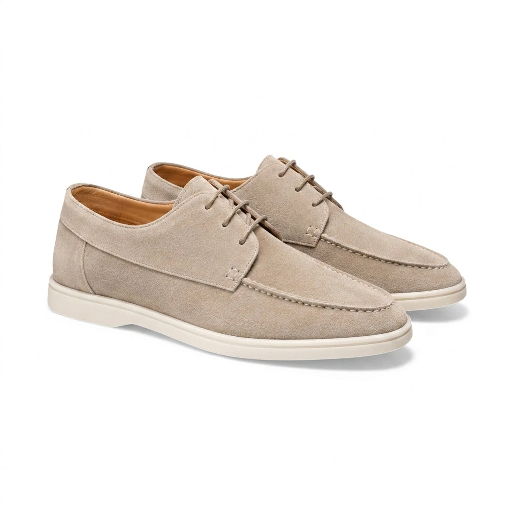 Zapatos de hombre con cordones y costura en la puntera