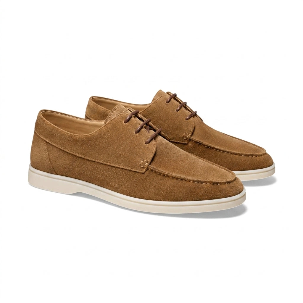 Zapatos de hombre con cordones y costura en la puntera