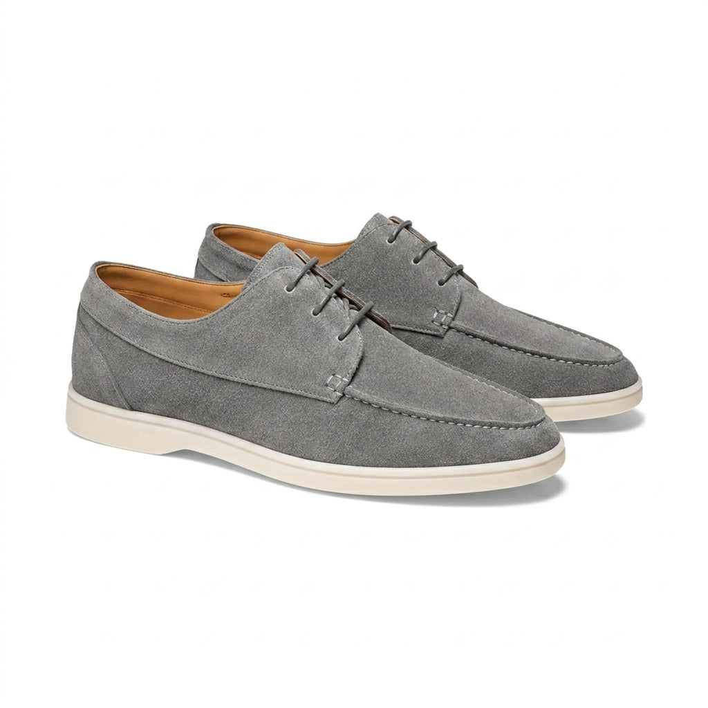 Zapatos de hombre con cordones y costura en la puntera