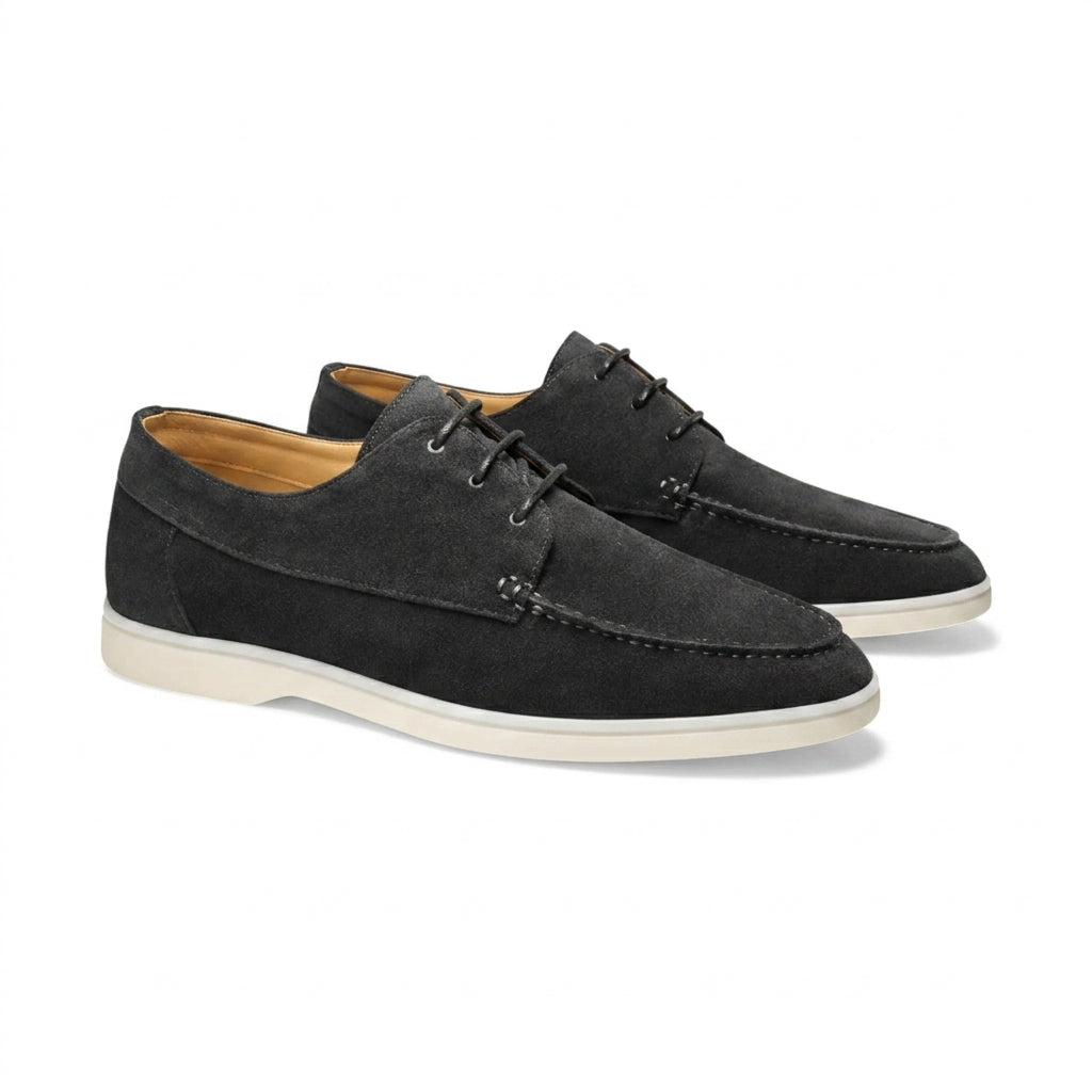 Zapatos de hombre con cordones y costura en la puntera
