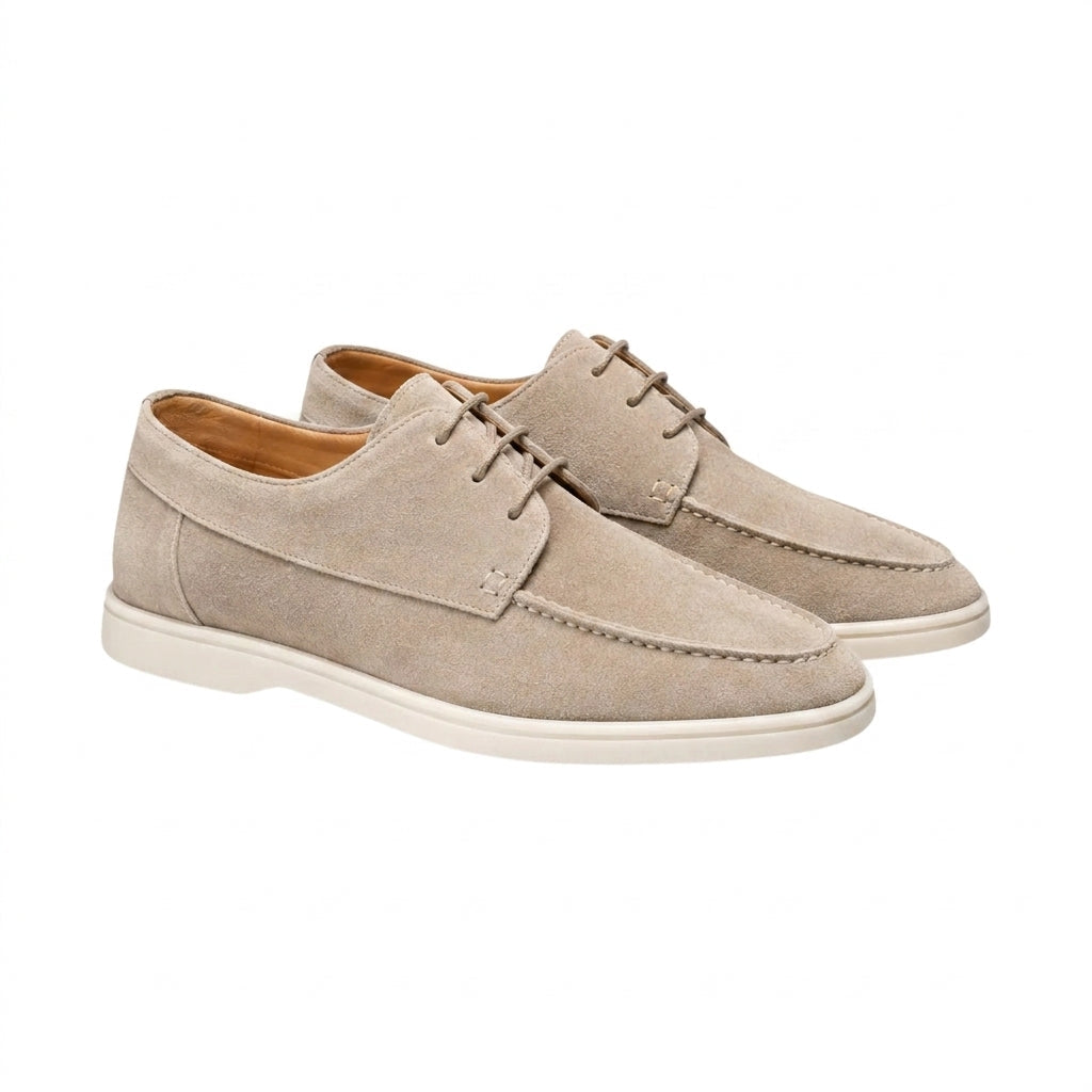 Zapatos de hombre con cordones y costura en la puntera
