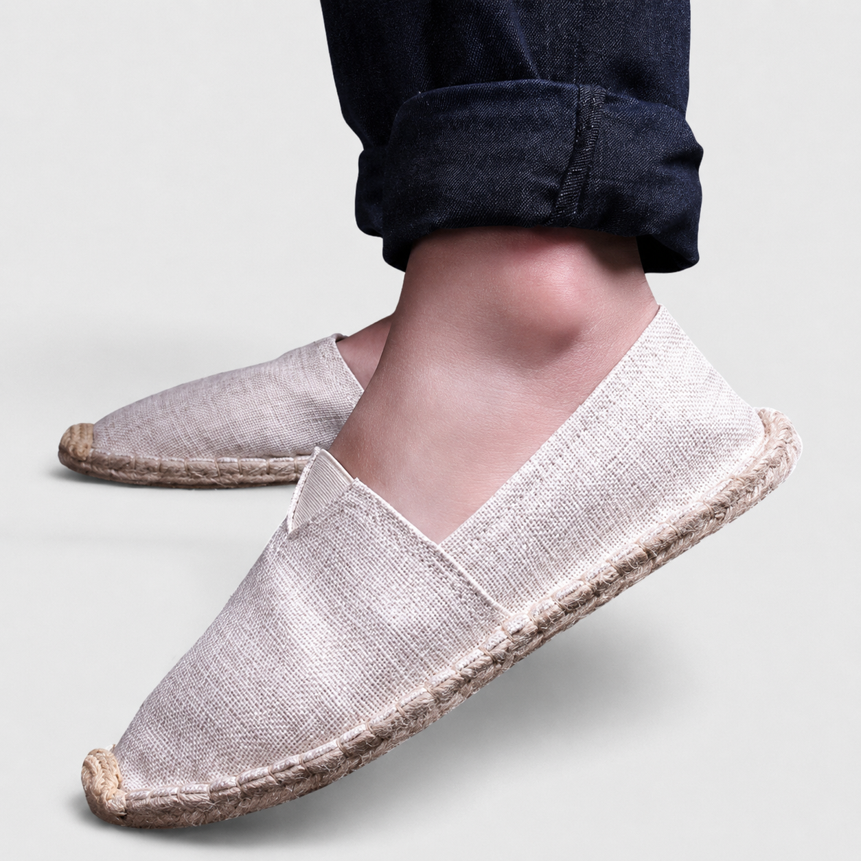 Zapatos de Mujer Estilo Alpargata sin Cierre con Borde Trenzado en la Suela